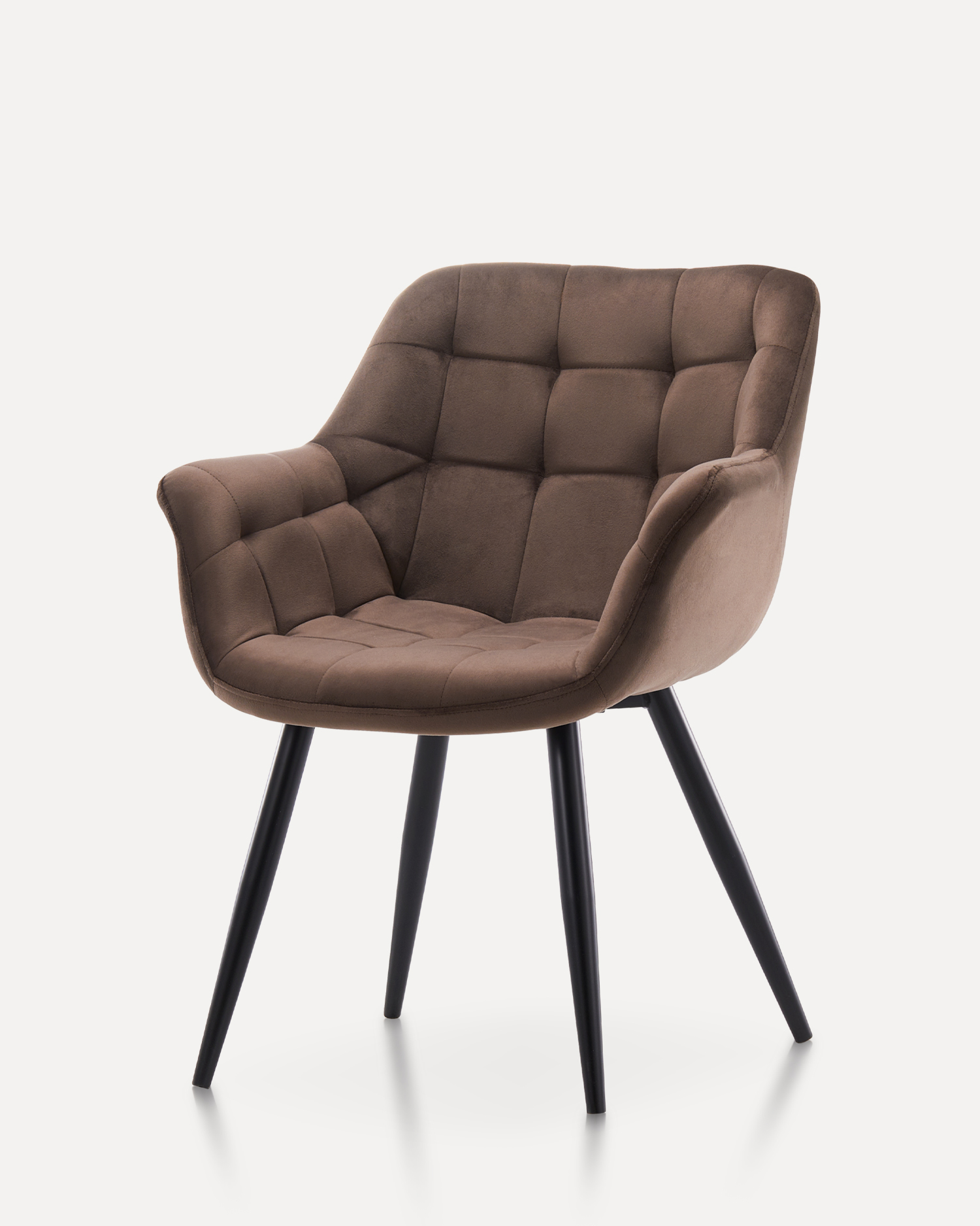 Brązowe aksamitne krzesło jadalne